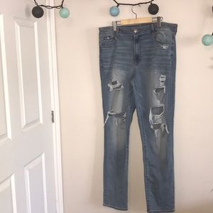 AMERICAN EAGLE RIPPED SKINNIES SZ 18 LONG